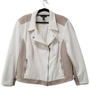 INC 3X Plus White / Tan Blazer Jacket